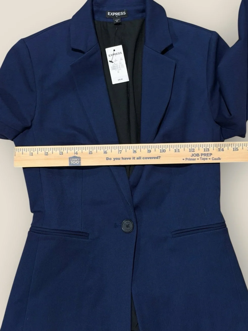 Express Women's Navy Blue One-Button Tailored Suit Blazer Jacket Size 00 NWT